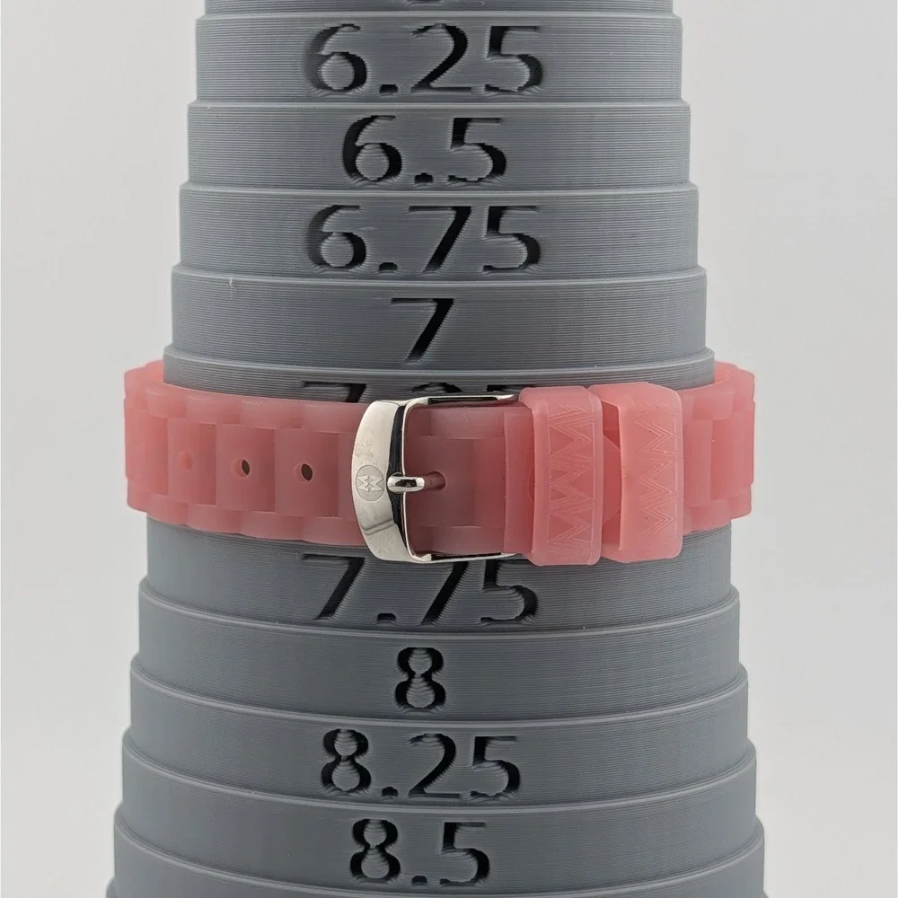 Michele Tahitian Jelly Bean Watch Women Pink Topaz Markers Pink Rubber Strap